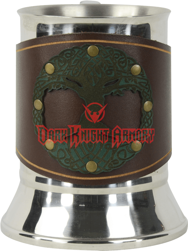 Celtic Tree Of Life Tankard With Leather Wrap - Tyrannosaurus (850x850), Png Download