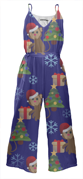 Christmas Monkey Emoji Jumpsuit $178 - Pattern (400x645), Png Download