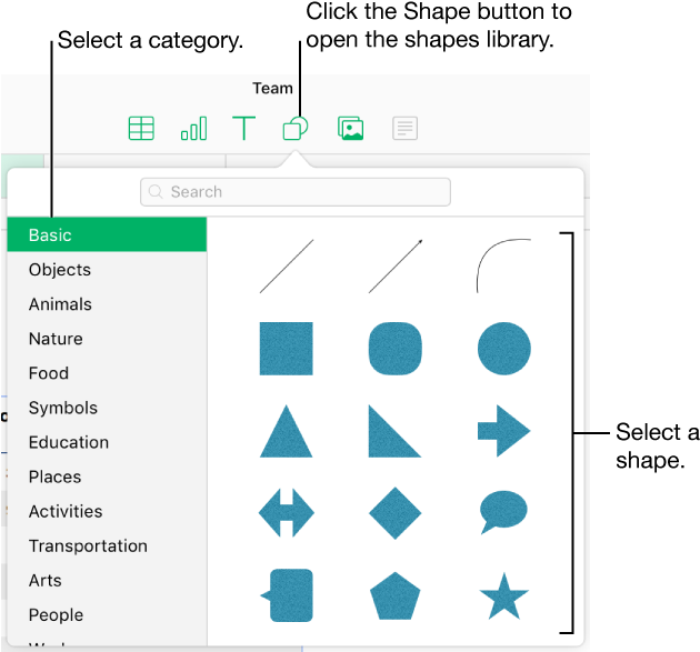 Download The Shapes Library Is Open Below The Shape Button In