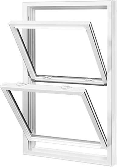 Double-hung Replacement Window - Wood (386x552), Png Download