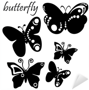 Tattoo Illustration Black And White Butterflies Sticker - Butterfly (400x400), Png Download