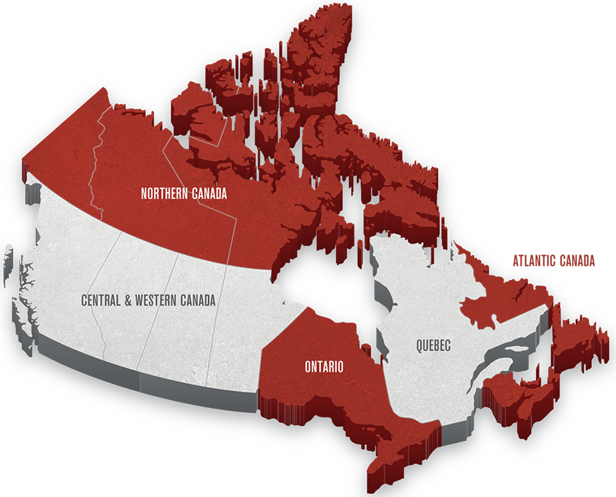 Convenient Access To Canada's Tourism Regions, Including - Map (900x726), Png Download