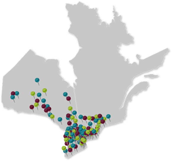 Cropped Central Canada Client Map 2015 03 11 - Map (600x545), Png Download