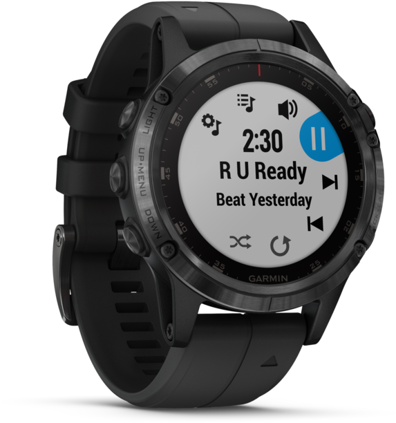 Garmin Fenix 5 Plus Sapphire, Black With Black Band - Garmin Fenix 5 Plus (1199x776), Png Download