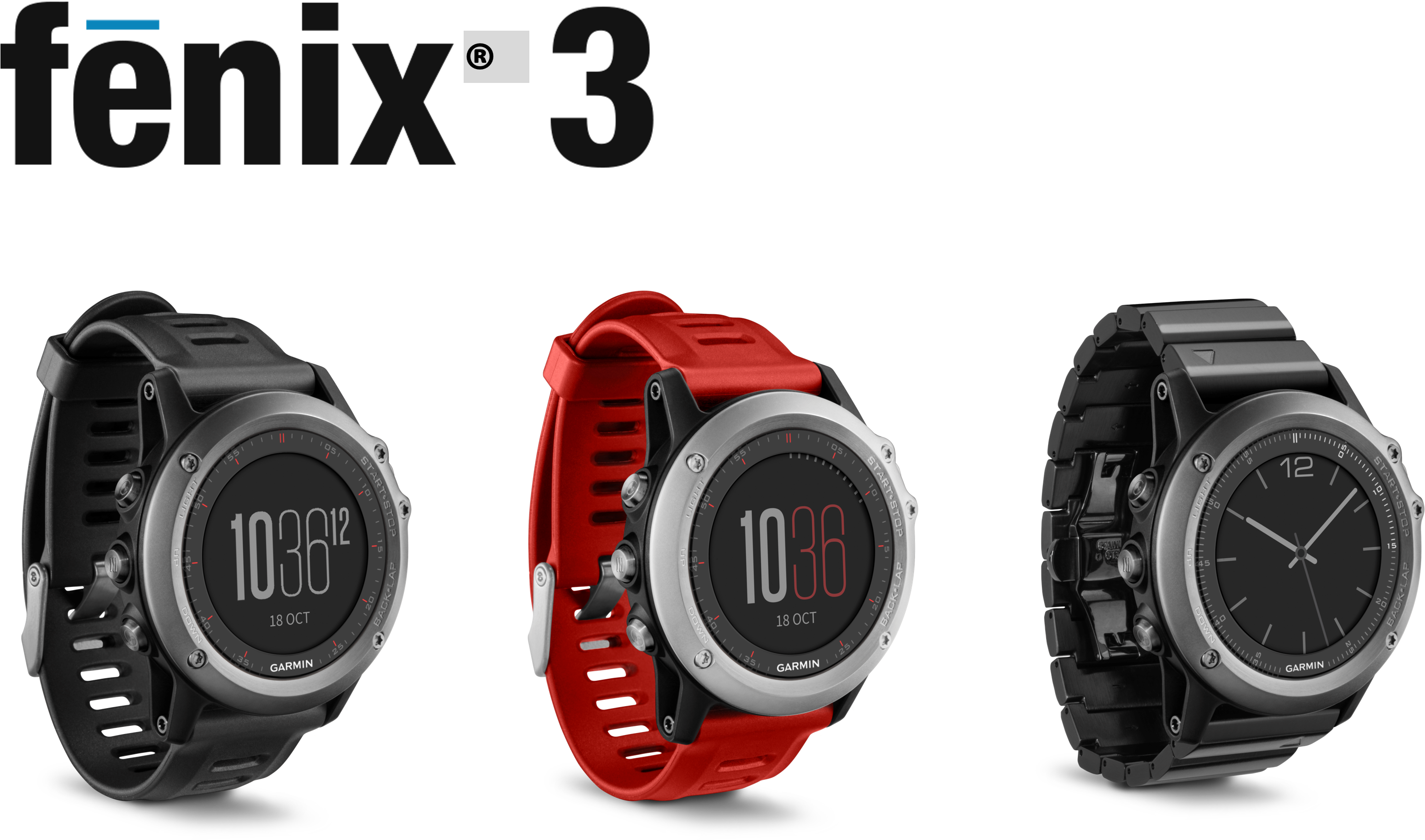 Fenix - Garmin Fenix 3 Gps Watch Sapphire (3412x2106), Png Download