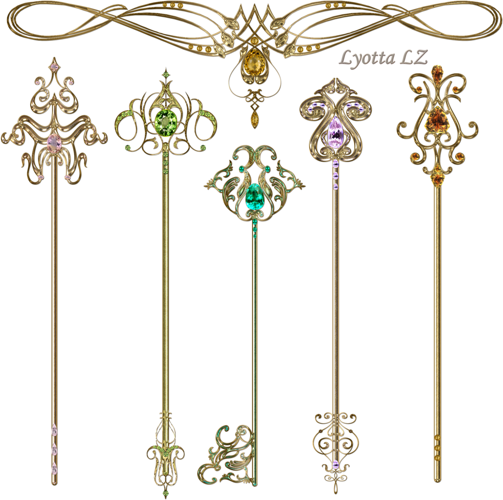 Gold Keys By Lyotta On Deviantart - Motif (1024x1024), Png Download