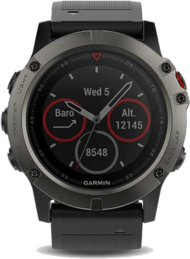Garmin Fenix 5x Sapphire - Black (1600x1417), Png Download