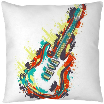 Retro Banner, Card, T-shirt, Bag, Print, Poster - Camiseta Dibujo De Guitarra (400x400), Png Download
