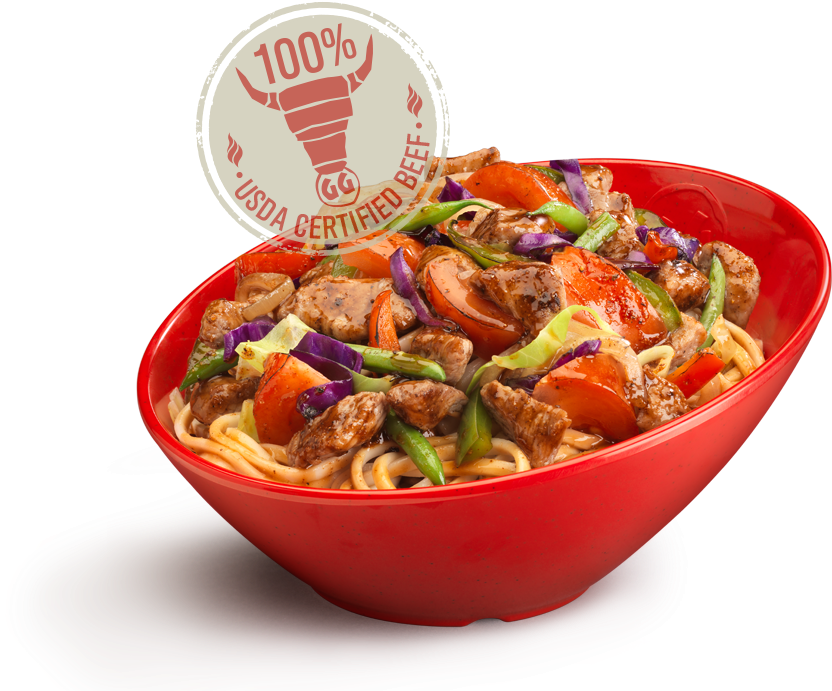 Build Your Own Bow - Genghis Grill Hong Kong Beef (855x690), Png Download