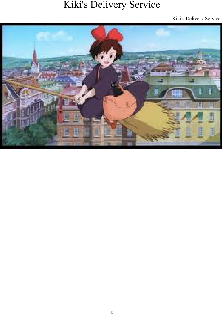 Kiki's Delivery Service Sheet Music Composed By Kiki's - Studio Ghibli Kiki Delivery Service (850x1100), Png Download