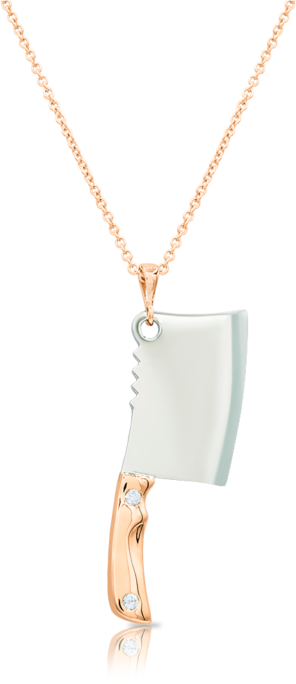 Cleaver Pendant With Diamond Rivets - Locket (1000x1000), Png Download