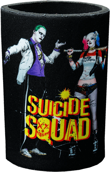 Joker & Harley Quinn Can Cooler - Suicide Squad The Joker And Harley Quinn Stubbie Holder (600x600), Png Download