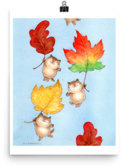 Flying Squirrel Autumn Poster - Flying Squirrel (480x480), Png Download