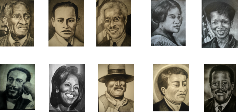 African American Portraits - Collage (810x383), Png Download