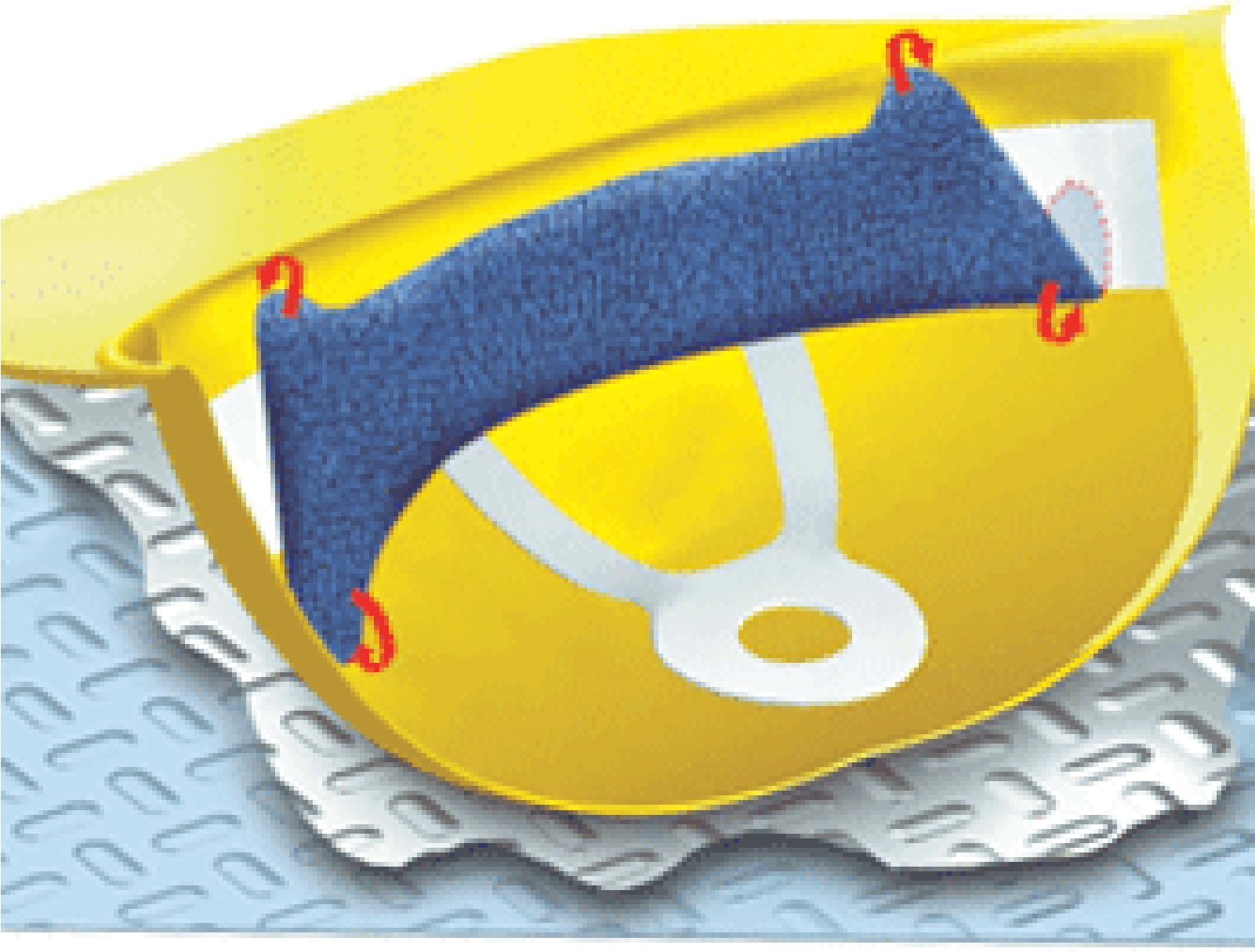 Terry Topper® Clip-on Hard Hat Sweatband - Occunomix Navy Blue Toppers Terry Cloth Regular Hard (1600x1600), Png Download