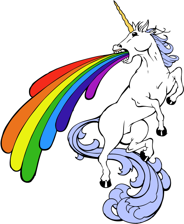 Post - Rainbow Puking Unicorn (800x800), Png Download