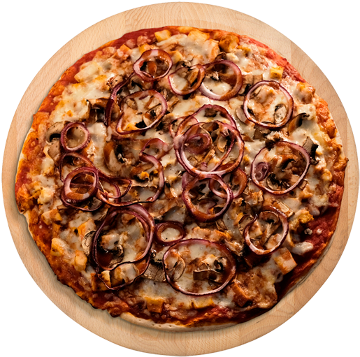 Bbq Chicken Pizza - Tomato Charlies Pizza (600x596), Png Download