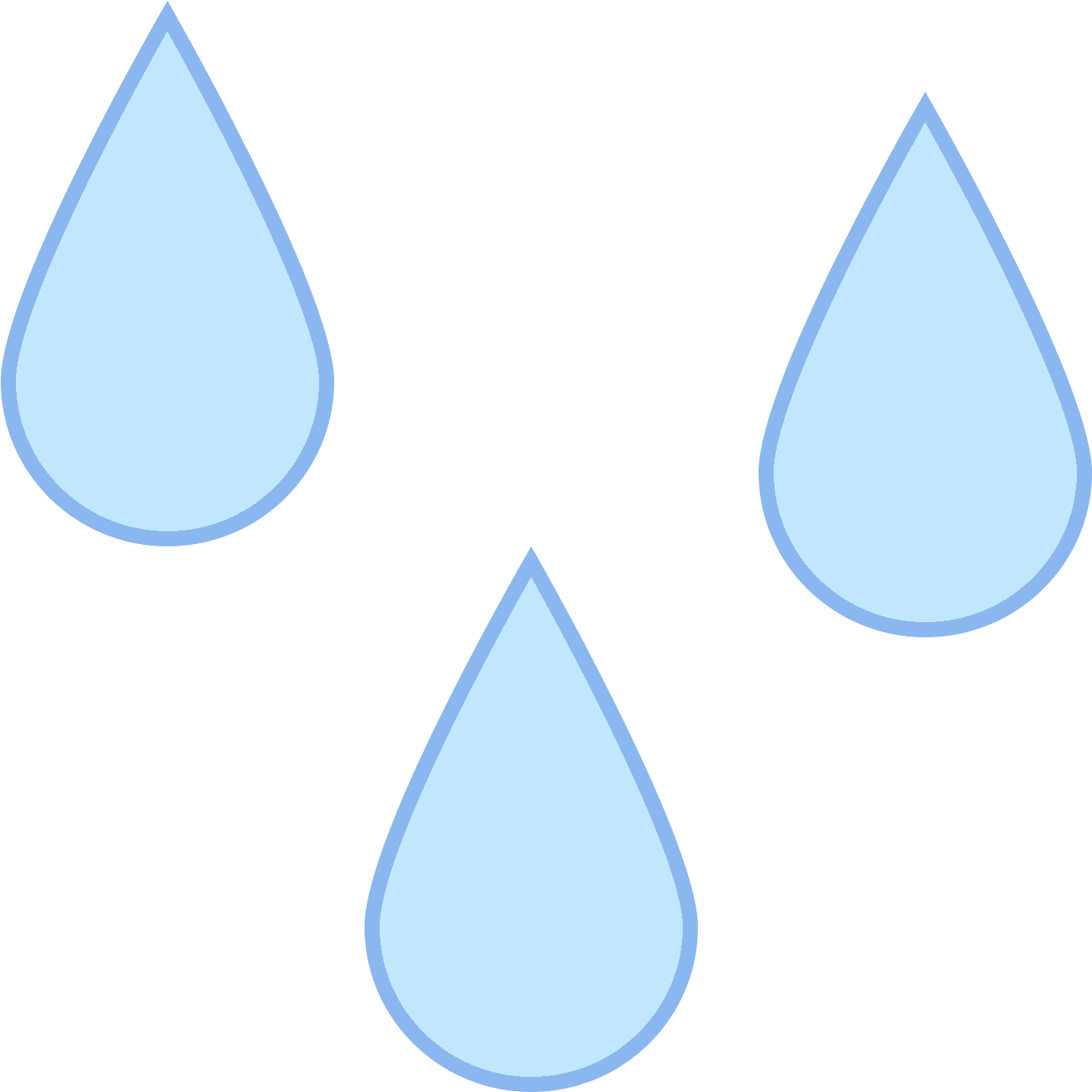 There Are Three Water Droplets Outlined - Drop (1600x1600), Png Download