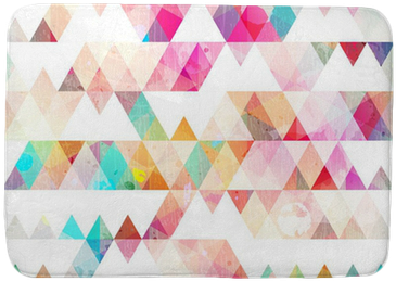 Rainbow Triangle Seamless Pattern With Grunge Effect - Multi Colored Geometric (400x400), Png Download