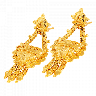 Forever Fashion 22k Gold Plated Indian Design Handmade - Earring (375x375), Png Download