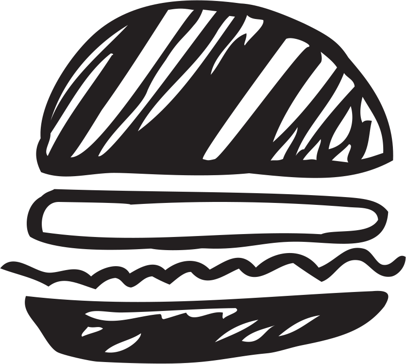 It Genuinely Makes Us Happy To Know That A Muslim Owned - Burger Black White Png (836x748), Png Download
