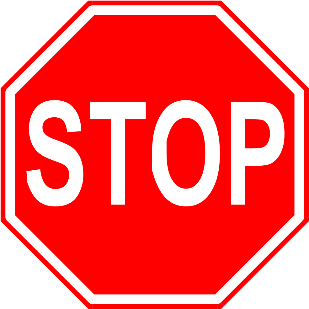 Wait - Stop Sign Clip Art Free (1000x1000), Png Download