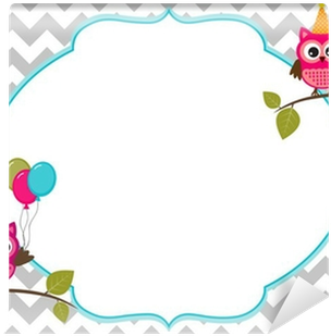 Owl Party Invitation Card Template With White Frame - Tarjetas De Cumpleaños Buho (400x400), Png Download