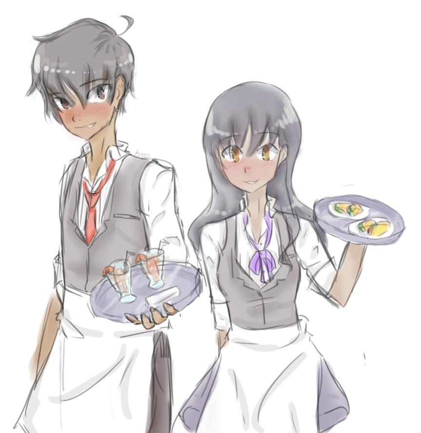 Wait By Ayamichelle-da9ev15 - Aphmau Maid Cafe Fan Art (894x894), Png Download