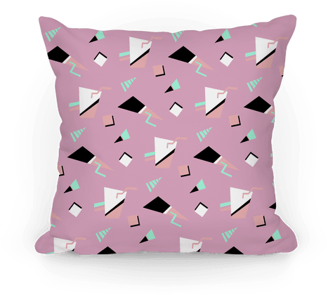 Mauve 80s/90s Pattern Pillow - 80s Pillow (484x484), Png Download