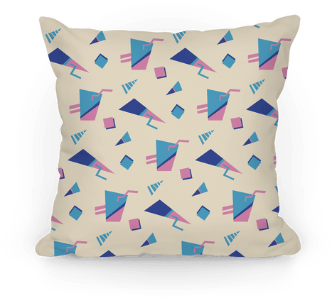Cream 80s/90s Pattern Pillow - 1990s (484x484), Png Download
