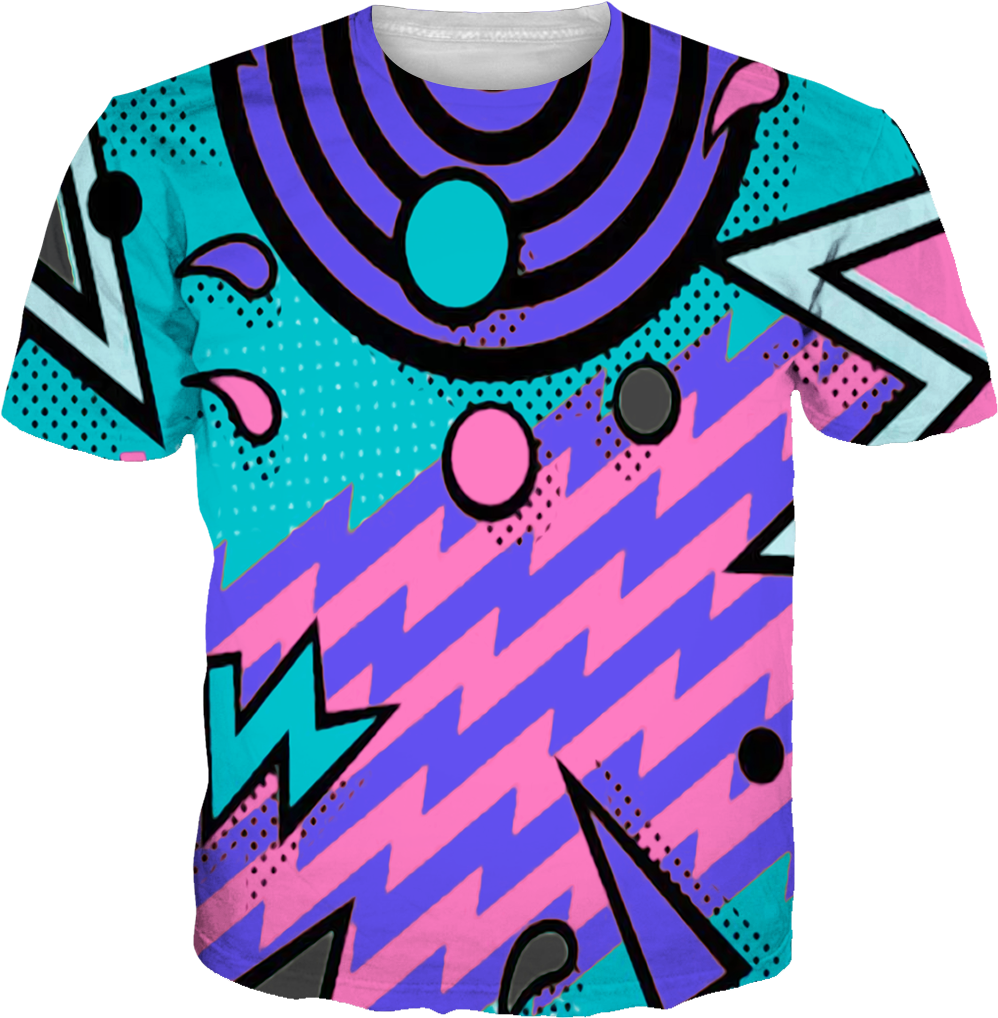 Fresh Prince 5 90s All Over Tee - Skorge / Late To The Party (1024x1024), Png Download