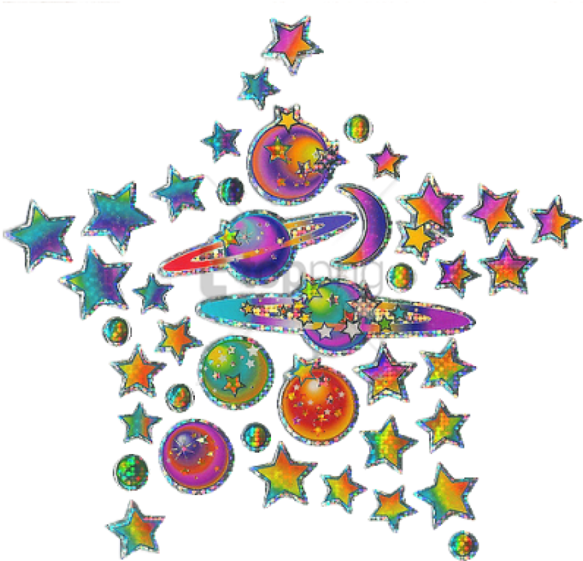 #90s#lisa Frank#stars#star Shaped#lisa Frank - Lisa Frank Stickers Transparent (400x389), Png Download
