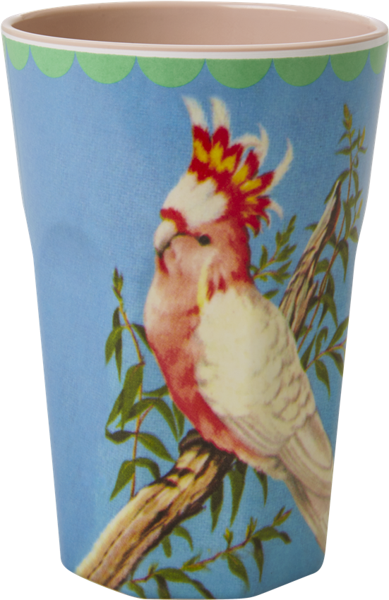 Rice Dk Melamine Two Tone Latte Cup With Vintage Cockatoo - Rice Latte Cup Melamine Two Tone With Vintage Cockatoo (850x850), Png Download