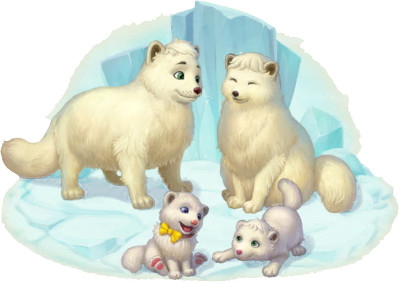 Arctic Fox Family - Wiki (781x552), Png Download