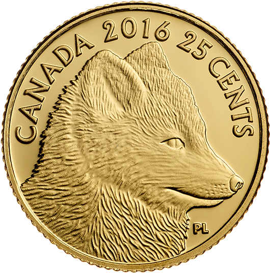Traditional Arctic Fox Mintage - 2016 Arctic Fox Gold Rcm (570x570), Png Download