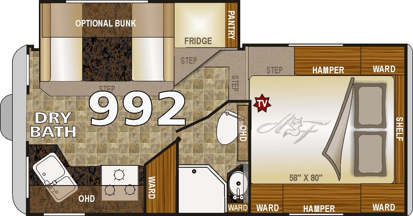 2019 Arctic Fox 992 Long Bed - 2017 Northwood Arctic Fox 992 Truck Camper (1432x748), Png Download