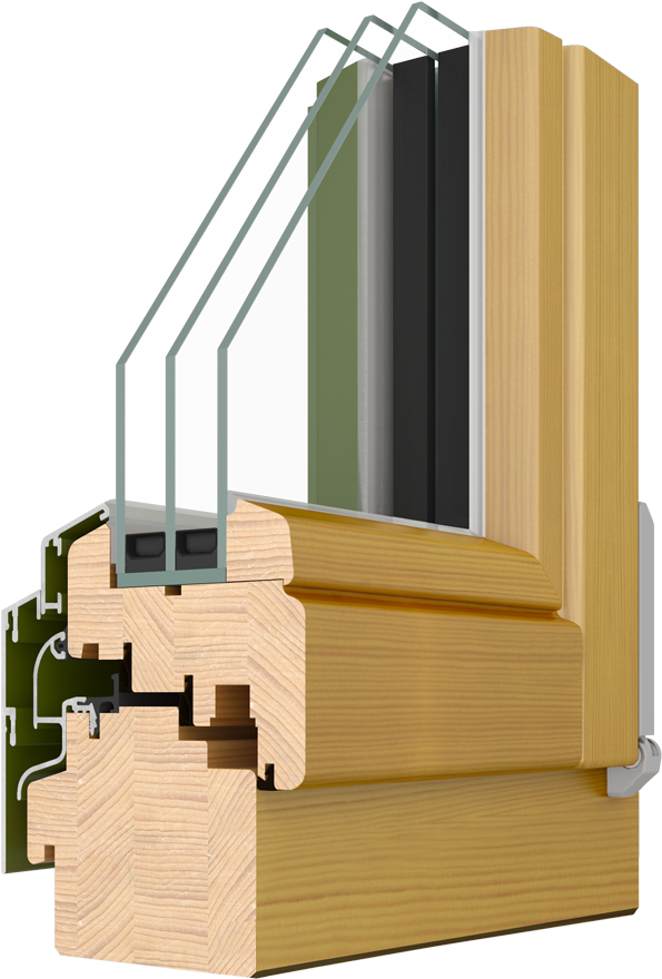Triple Glazed Inward Opening Alu Clad Timber Windows - Timber Window Profile (720x1000), Png Download
