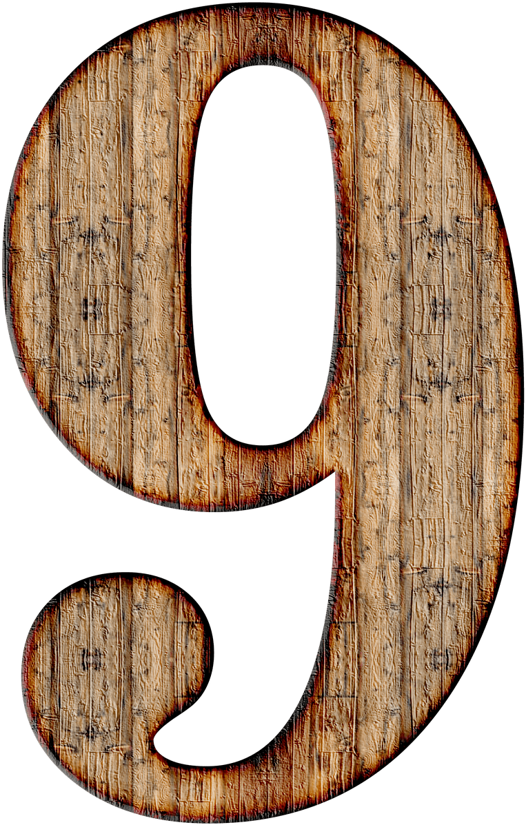 Wooden Number 9 Png - Number 9 Transparent (805x1280), Png Download