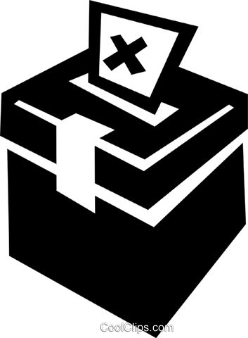 Ballot Box Royalty Free Vector Clip Art Illustration - Put Paper In Box (353x480), Png Download
