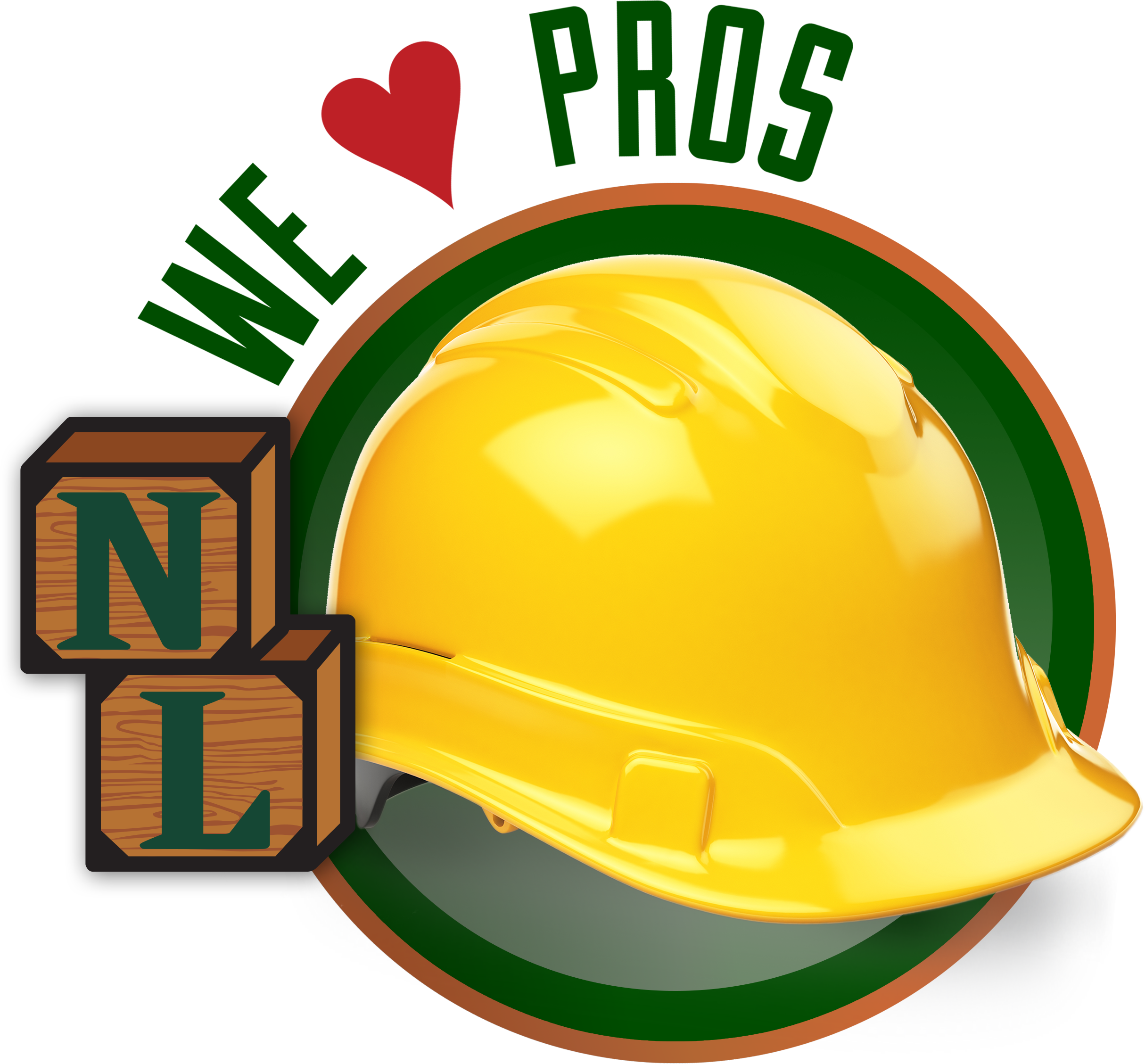 We 'heart' Pros Icon With Hard Hat - Northville Lumber Co (2429x2257), Png Download
