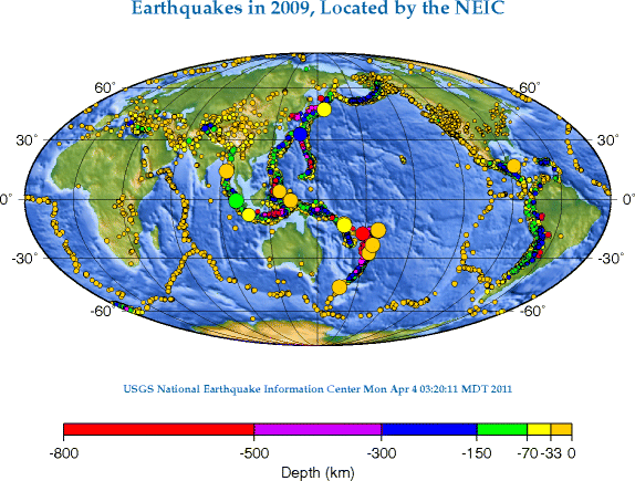 Earthquake Distribution 2009 - Earthquake (574x435), Png Download