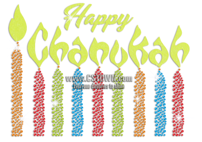 Shining Glitter Chanukah Candle Light Rhinestone Transfer - Art (450x450), Png Download