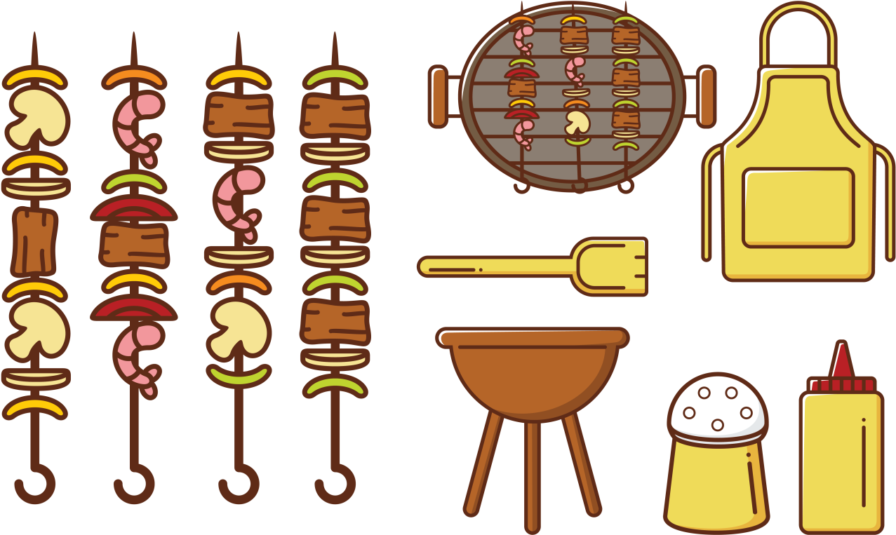 Grill Transparent Png Pictures - Skewers Icon (1400x980), Png Download