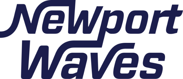Newport Waves Logo - Electric Blue (600x258), Png Download
