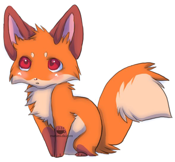 Baby Fox Png Free Download - Baby Fox Anime (589x558), Png Download
