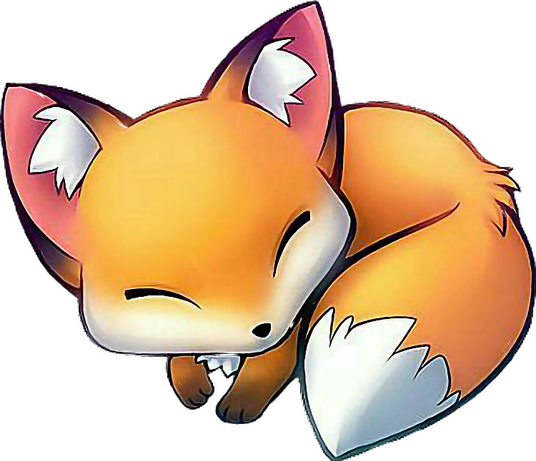 Babyfox Fox Cutefox Sweet Cute Sleep Babyanimal - Kitsune Kawaii (750x646), Png Download