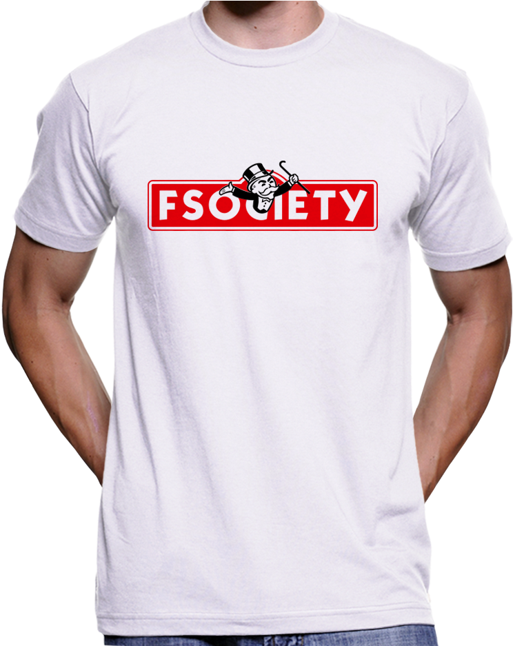 Robot Fsociety Monopoly Logo Parody T-shirt - Politically Incorrect Tshirt (936x936), Png Download