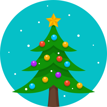 Christmas Tree Icon - Xmas Tree Icon (360x360), Png Download