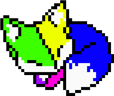 Rainbow Baby Fox - Fox Pixel Art (450x440), Png Download