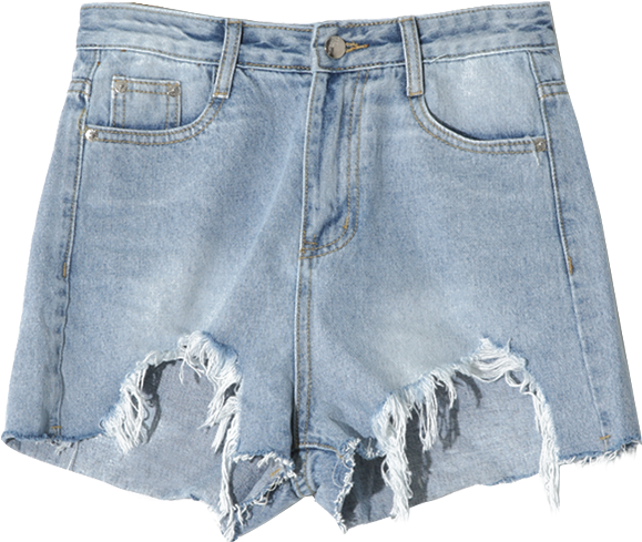 High Rise Destroyed Blue Denim Shorts By Stylenanda - Stylenanda High Rise Destroyed Blue Denim Shorts (700x700), Png Download